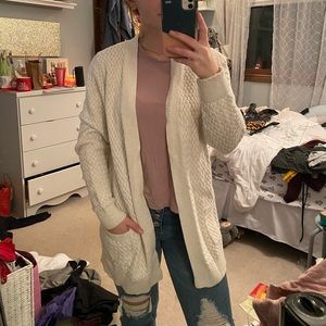 L.L. Bean white cardigan